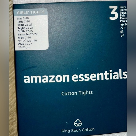 Amazon Essentials Girls Cotton Tights - Picture 2 of 3
